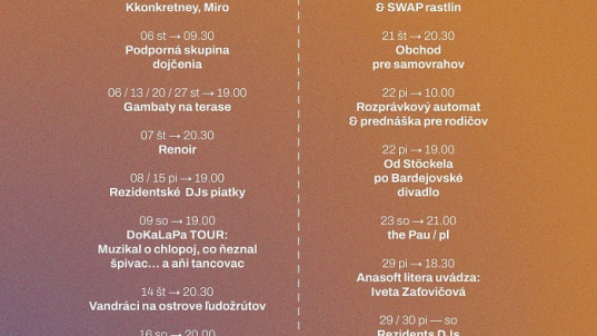 Program v Bašte: AUGUST 2025