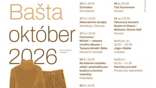 Program v Bašte: OKTÓBER 2026