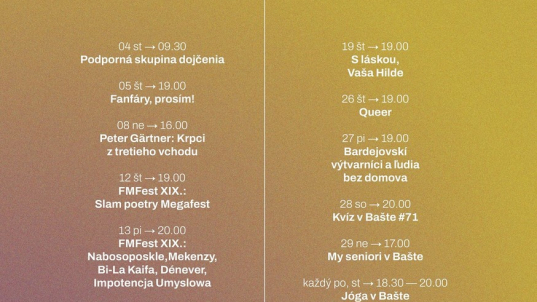 Program v Bašte: JÚN 2025