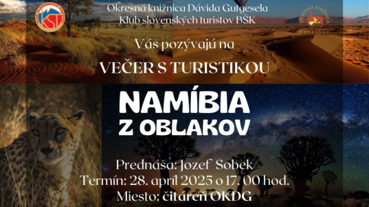 Večer s turistikou: Namíbia z oblakov