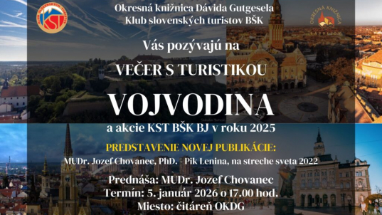 Večer s turistikou: Vojvodina a akcie KST BŠK BJ v roku 2025