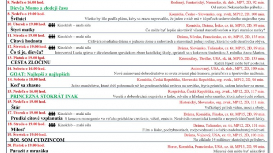 Program kino: FEBRUÁR 2026