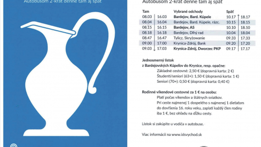 Autobusové spojenie Krynica - Bardejovské Kúpele