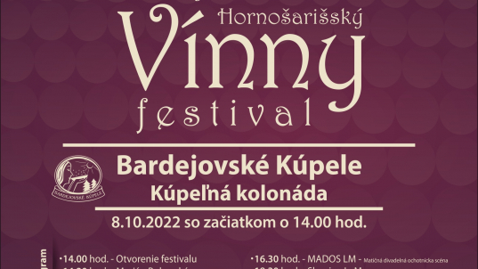 Hornošarišský vínny festival zakončí kultúrne leto