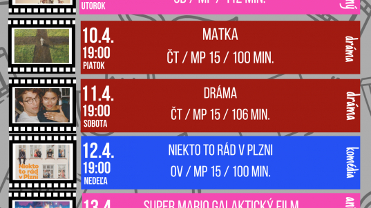Program kino Dukla: APRÍL 2026
